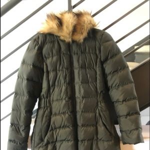 Parka with faux fur trim hood